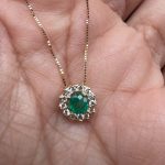 Cadena y Dije esmeralda y diamantes