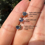 Topitos Zafiro azul 3mm y 3 zafiros blancos